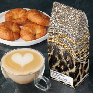 Beautiful Trendy Leopard Faux Animal Print Roasted Coffee