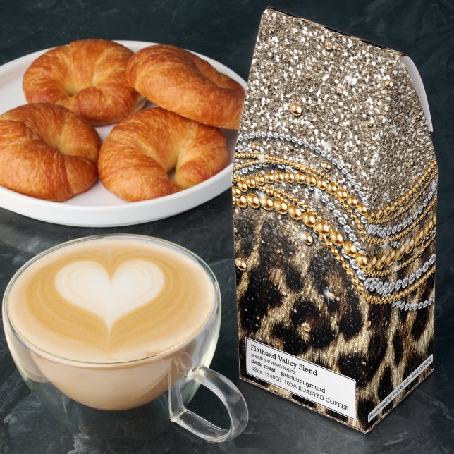 Beautiful Trendy Leopard Faux Animal Print Roasted Coffee (Breakfast)
