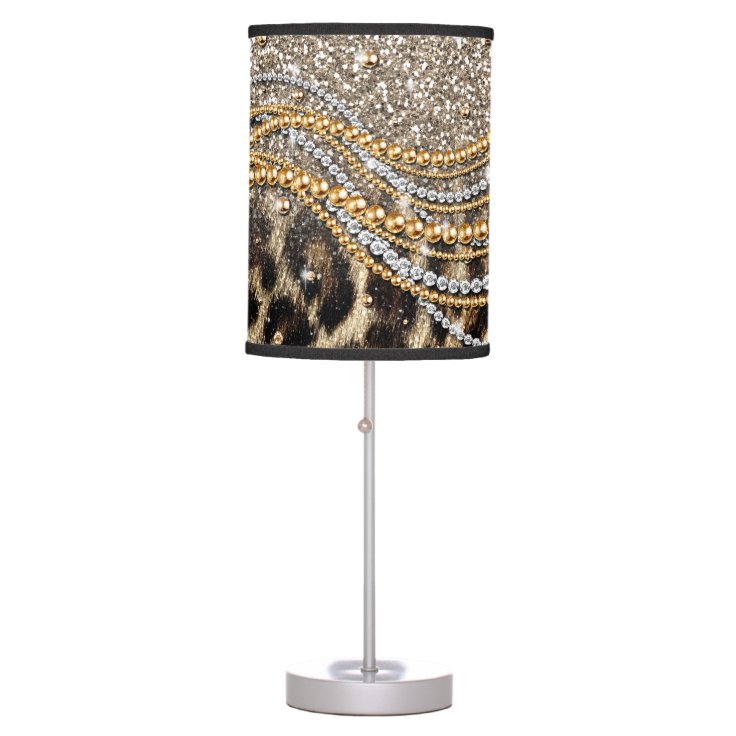 gold leopard table lamp