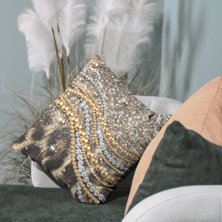 Beautiful Trendy Leopard Faux Animal Print Throw Pillow