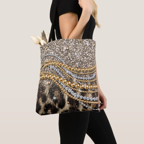 Beautiful Trendy Leopard Faux Animal Print Tote Bag