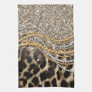 Beautiful Trendy Leopard Faux Animal Print Towel