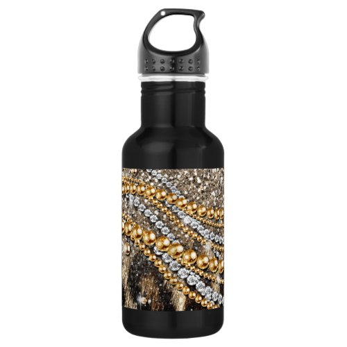 Beautiful trendy leopard faux animal print water bottle