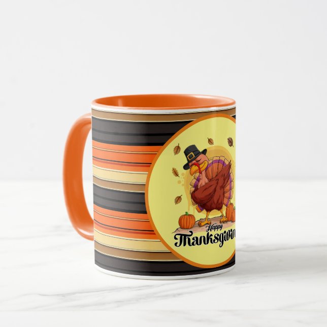 Beautiful Trendy Thanksgiving Autumn Collection Mug (Front Left)