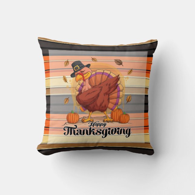 Beautiful Trendy Thanksgiving Autumn Collection Throw Pillow (Front)