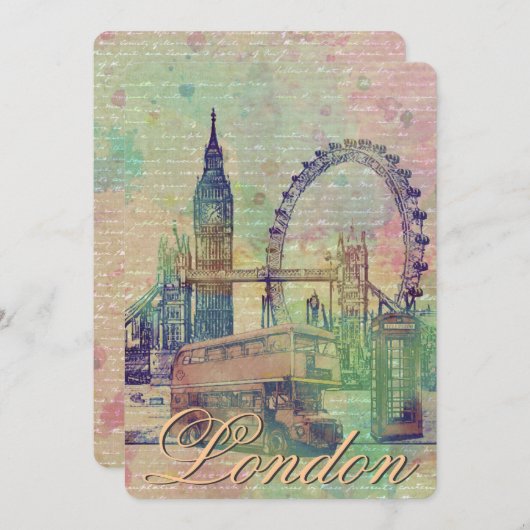 Beautiful trendy Vintage London Landmarks (Front/Back)