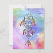 Beautiful trendy whimsical dream-catcher feathers (Front)