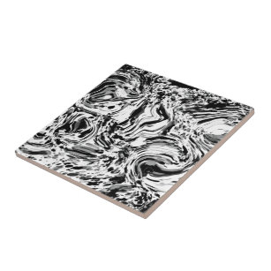 Trendy White And Black Marble Stone Pattern Floor Mat, Zazzle