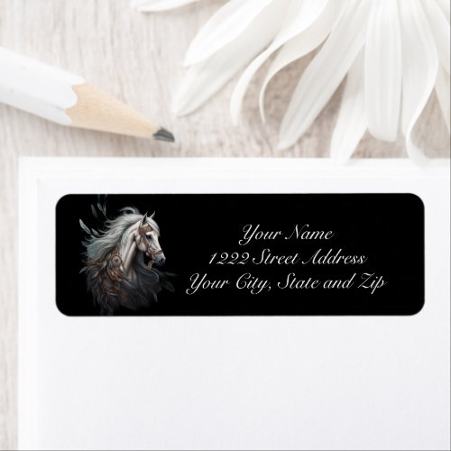 Beautiful Tribal Horse Return Address Label