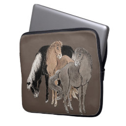 Beautiful Trio Horses Animals Art | Laptop Sleeve