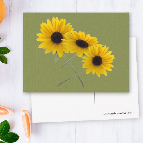 Beautiful Triple Sunflower Photography On Green