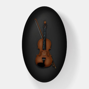Beautiful Trompe L'oeil Violin & Bow Music Paperweight
