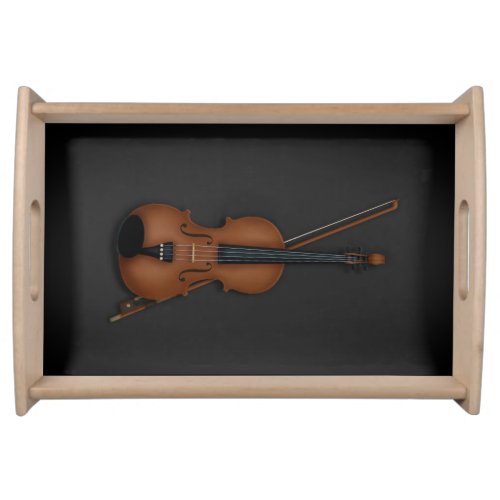 Beautiful Trompe Loeil Violin  Bow Music Serving Tray