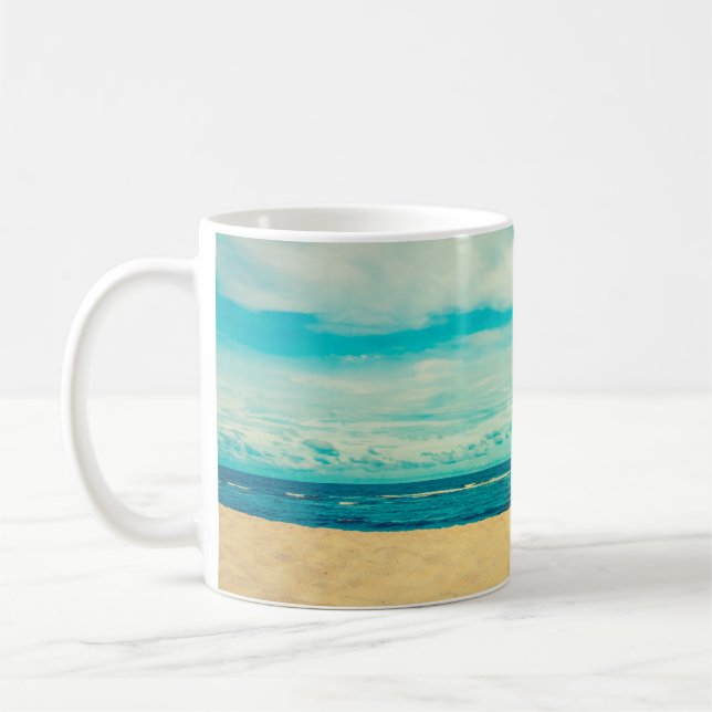 Beautiful tropical beach and sea landscape travel  coffee mug (Left)