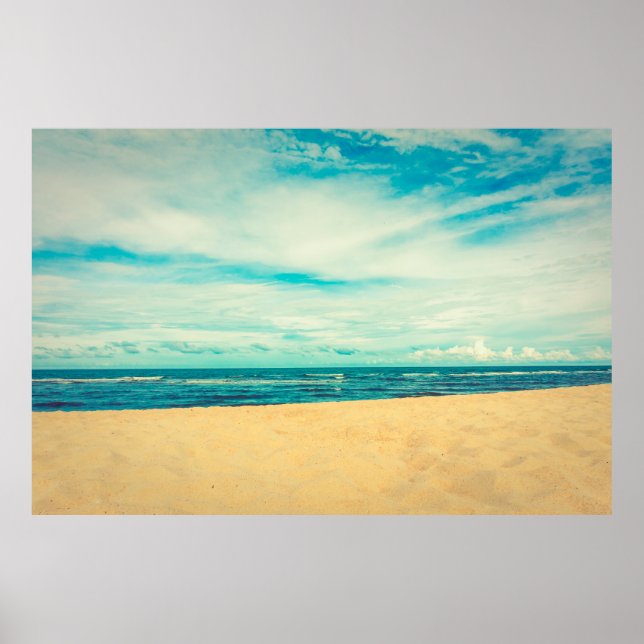 Beautiful tropical beach and sea landscape travel  poster (Front)