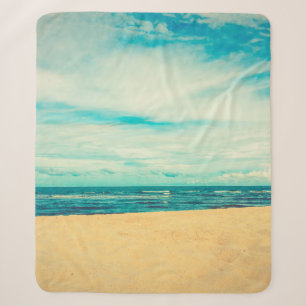 Beautiful tropical beach and sea landscape travel sherpa blanket