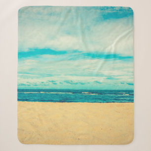 Beautiful tropical beach and sea landscape travel sherpa blanket