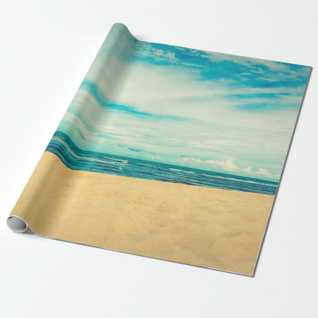 Beautiful tropical beach and sea landscape travel  wrapping paper (Unrolled)
