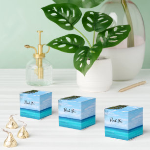 Beautiful Tropical Beach Breezy Palm Thank You Favor Boxes