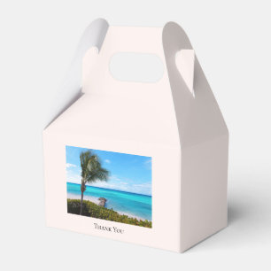 Beautiful Tropical Beach Breezy Palm Thank You Favor Boxes