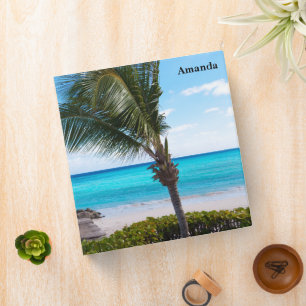 Beautiful Tropical Beach Breezy Palm Tree 3 Ring Binder