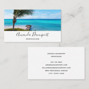 Beautiful Tropical Beach Breezy Palm Tree Business Card