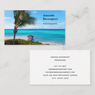 Beautiful Tropical Beach Breezy Palm Tree Business Card