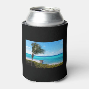 Beautiful Tropical Beach Breezy Palm Tree Can Cooler
