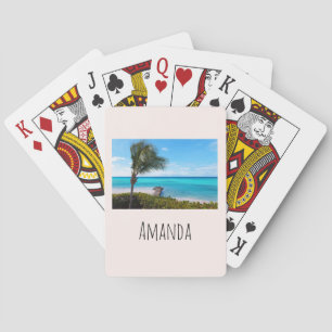 Beautiful Tropical Beach Breezy Palm Tree Poker Cards