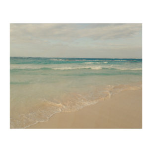Beautiful Tropical Beach Calm Ocean Photography Wood Wall Art