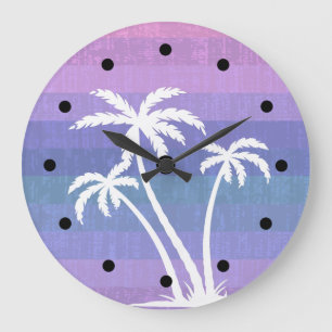 Beautiful Tropical Beach House Large Clock