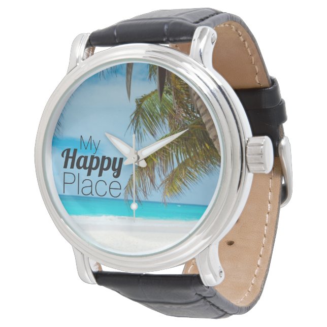 Beautiful Tropical Beach My Happy Place Watch (Angled)