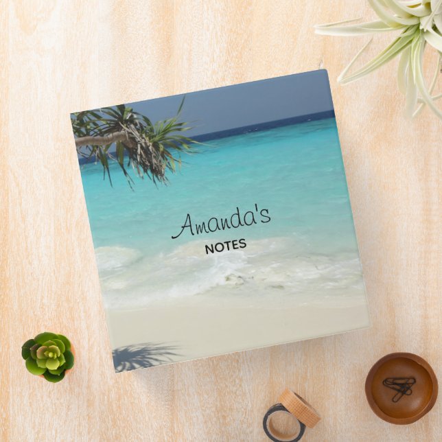 Beautiful Tropical Beach Ocean Paradise 3 Ring Binder (In Situ)