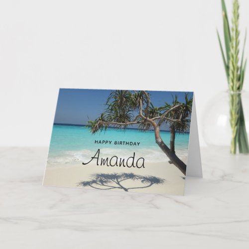 Beautiful Tropical Beach Ocean Paradise Birthday Card