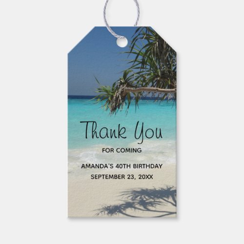 Beautiful Tropical Beach Ocean Paradise Birthday Gift Tags