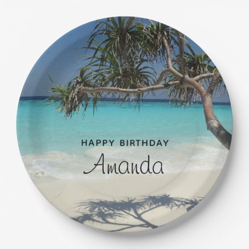 Beautiful Tropical Beach Ocean Paradise Birthday Paper Plates