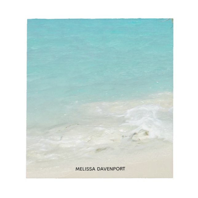 Beautiful Tropical Beach Ocean Paradise Notepad (Front)