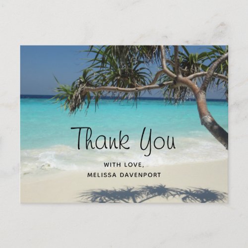 Beautiful Tropical Beach Ocean Paradise Thank You Postcard