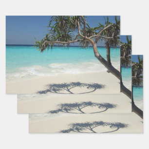 Beautiful Tropical Beach Ocean Paradise Wrapping Paper Sheets