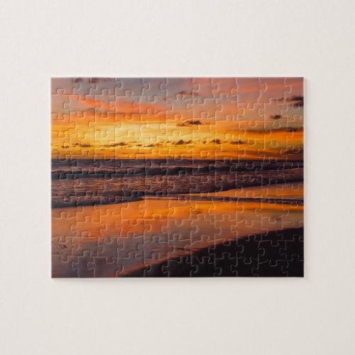 Beautiful Tropical Beach Sunset Jigsaw Puzzle