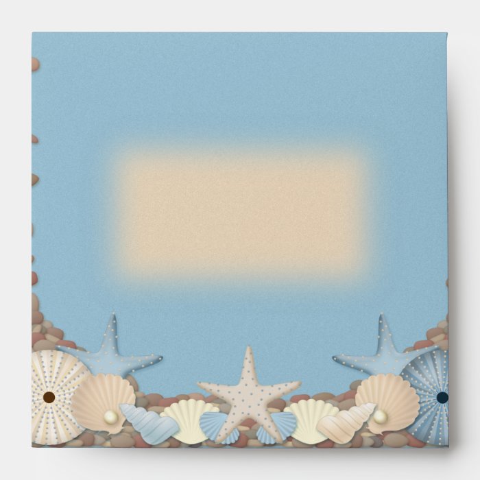 Beautiful Tropical Beach Theme Sea Shells Envelopes