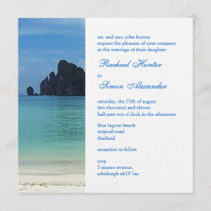 Beautiful Tropical Beach Wedding Invitiation 2 Invitation