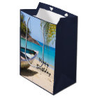 Beautiful Tropical Beach with a Rowboat Birthday
