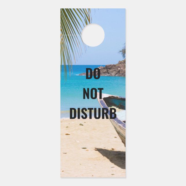Beautiful Tropical Beach with a Rowboat Door Hanger (Front)