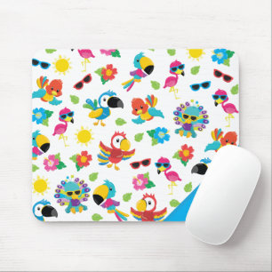 Beautiful Tropical Birds Colorful Paradise Pattern Mouse Pad