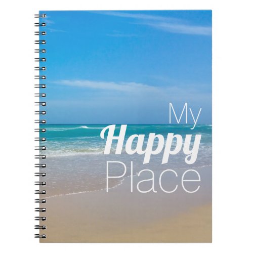 Beautiful Tropical Blue Beach Inspirational Notebook