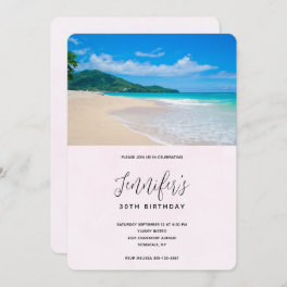 Beautiful Tropical Destination Beach Birthday Invitation