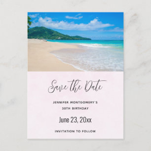 Beautiful Tropical Destination Beach Save the Date Invitation Postcard