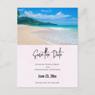 Beautiful Tropical Destination Beach Save the Date Invitation Postcard