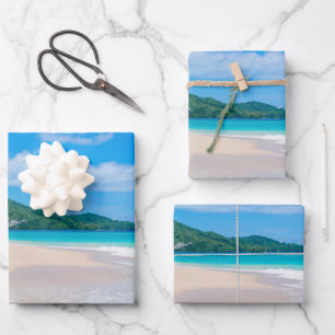 Beautiful Tropical Destination Scenic Beach Wrapping Paper Sheets
